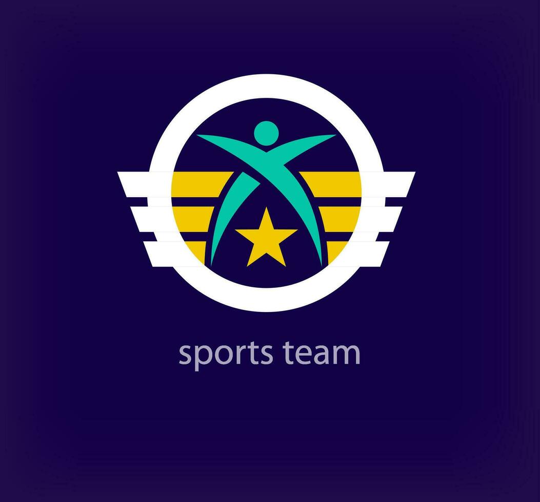 Unique sports team logo. Modern design color. Startup sport concept logo template. vector. vector