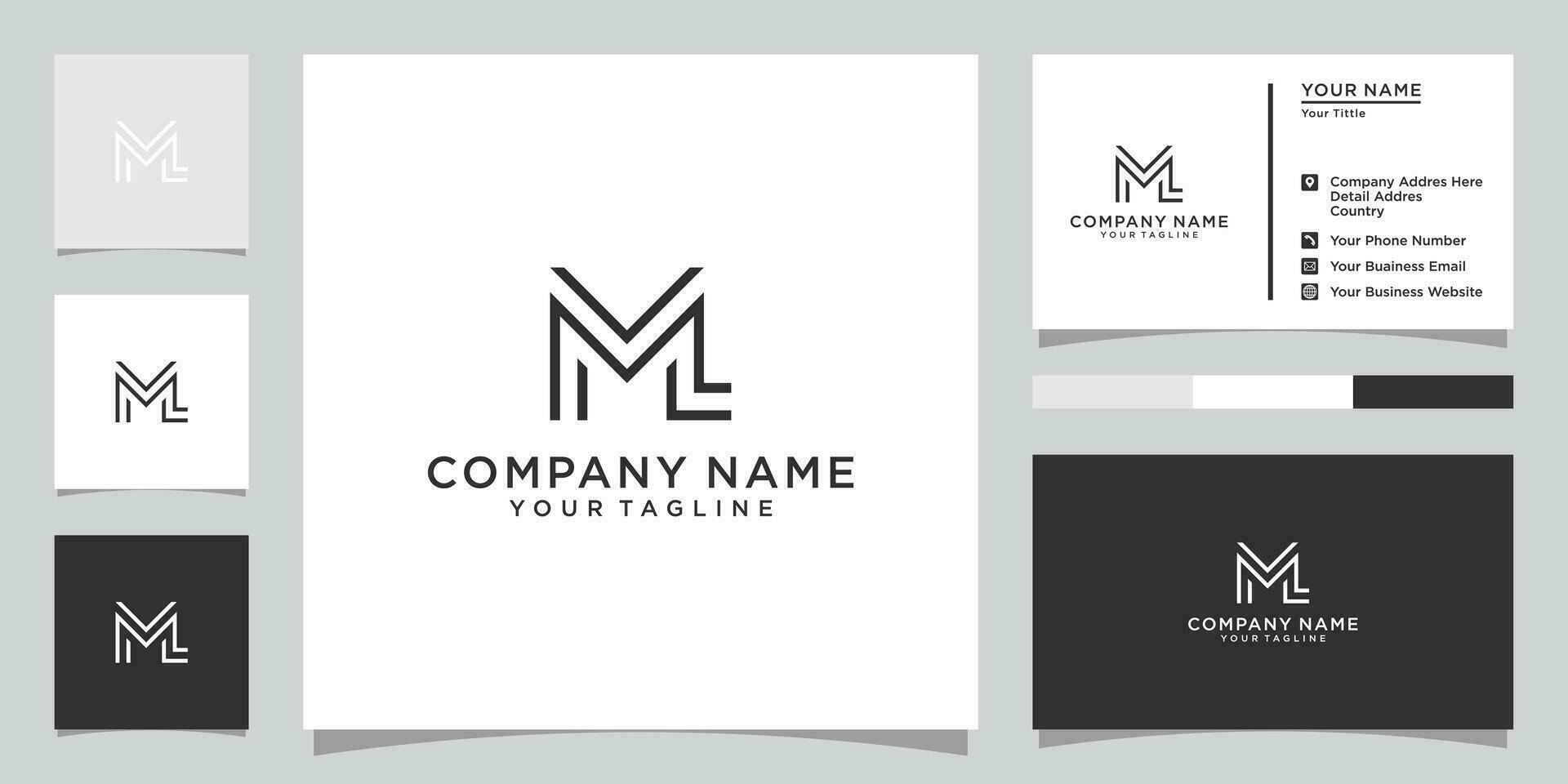 ML or LM initial letter logo design vector