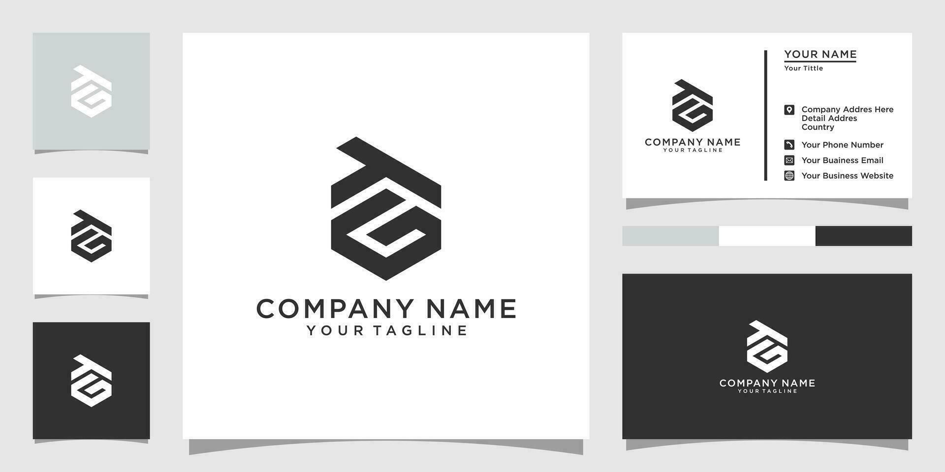 TG or GT initial letter logo design vector