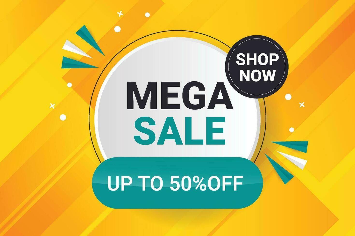 Vector mega sale discount banner set promotion  super offer banner template