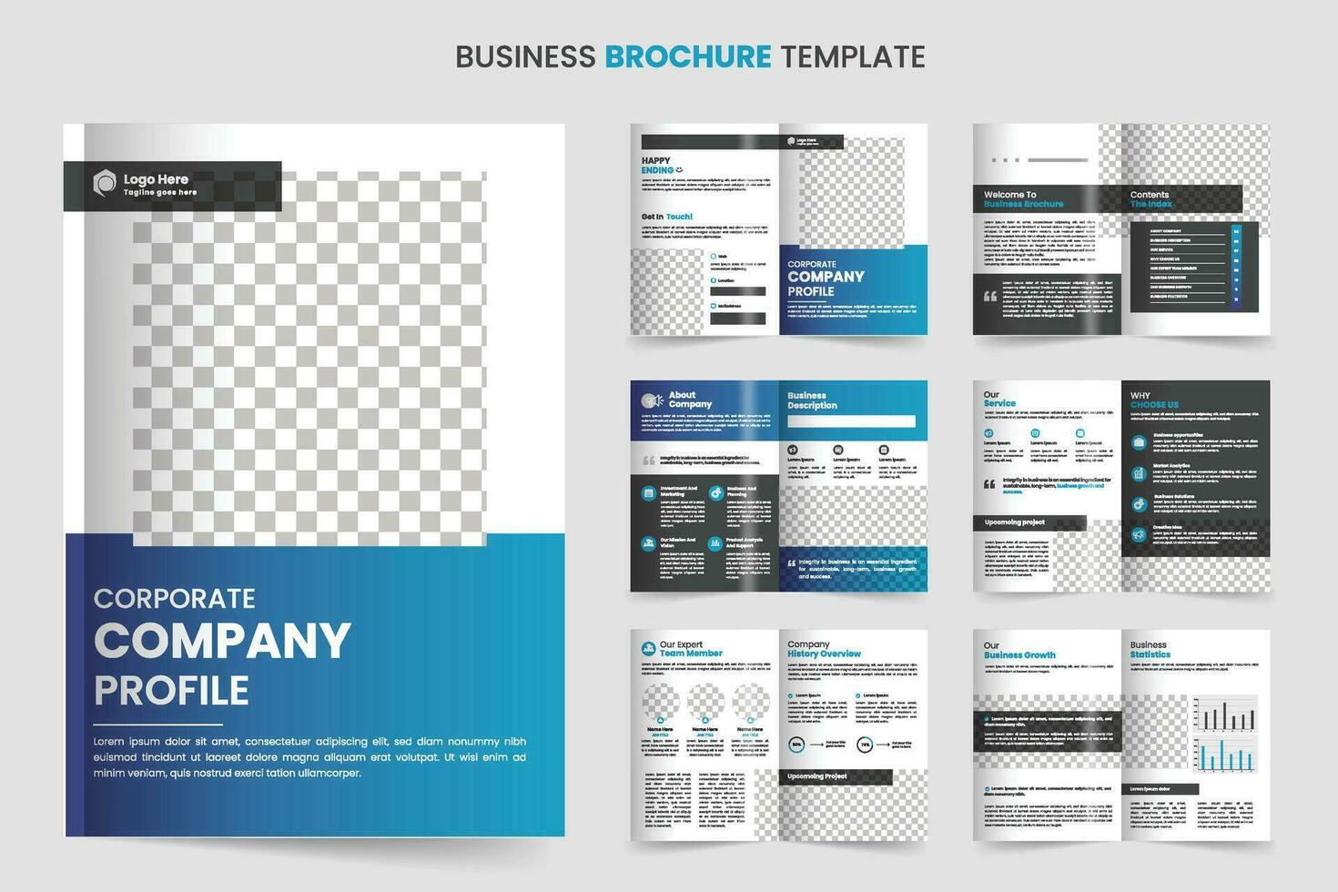 Brochure template layout design and corporate company profile brochure template design vector