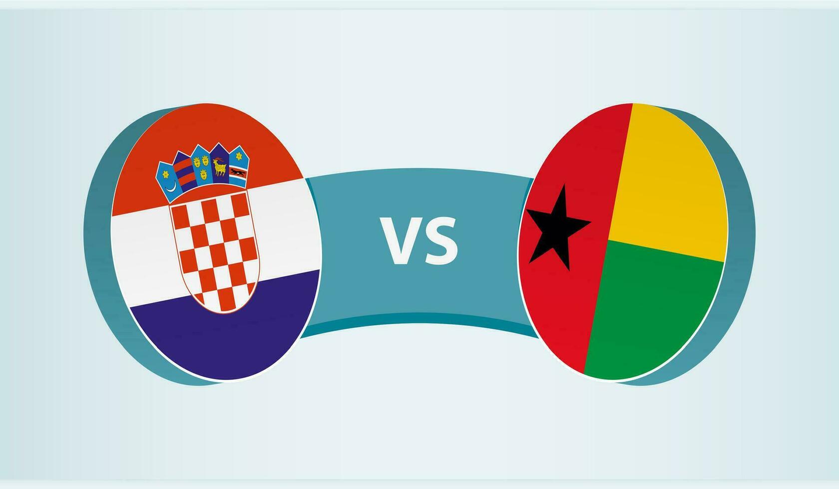 Croacia versus guinea-bissáu, equipo Deportes competencia concepto. vector