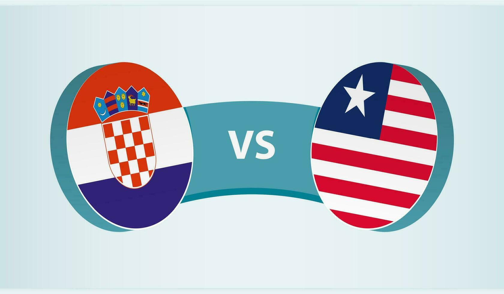 Croatia versus Liberia, team sports competition concept. vector