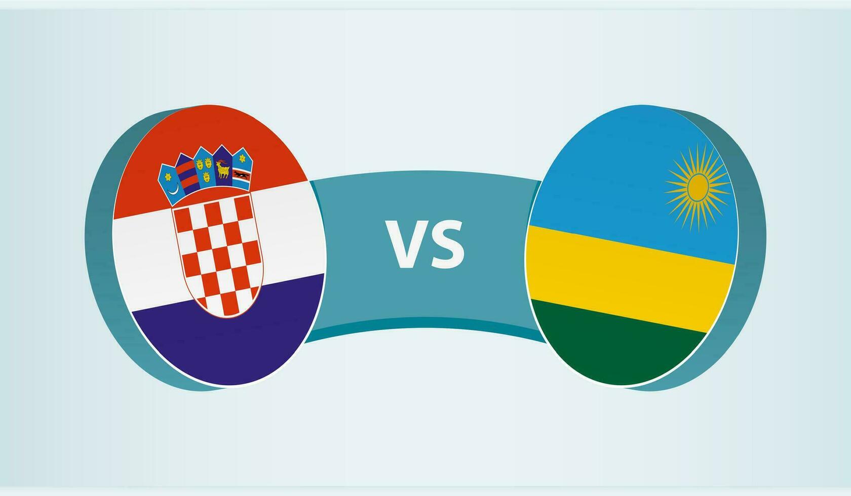 Croatia versus Rwanda, team sports competition concept. vector