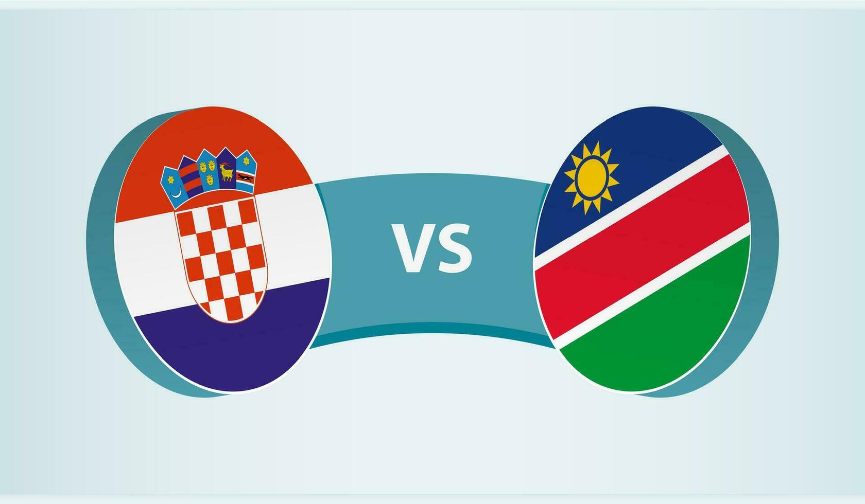 Croacia versus Namibia, equipo Deportes competencia concepto. vector