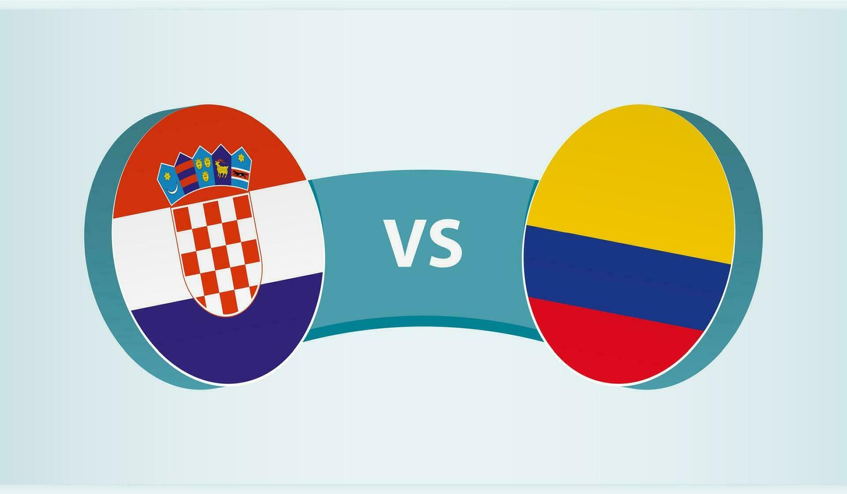 Croacia versus Colombia, equipo Deportes competencia concepto. vector