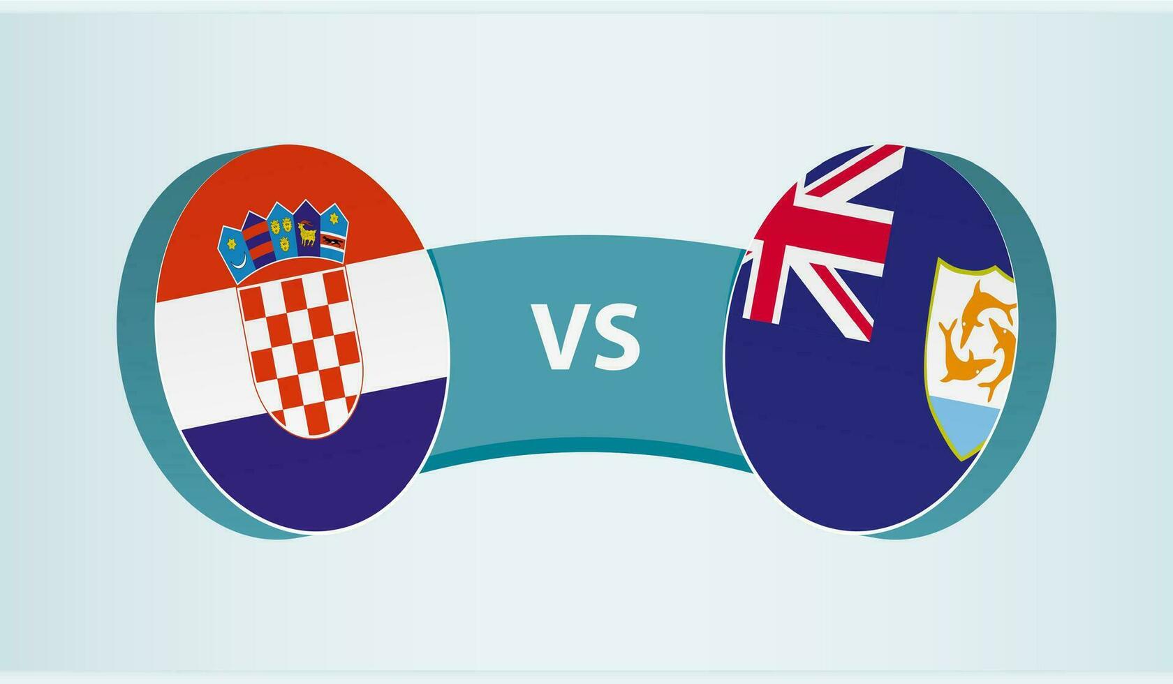 Croatia versus Anguilla, team sports competition concept. vector