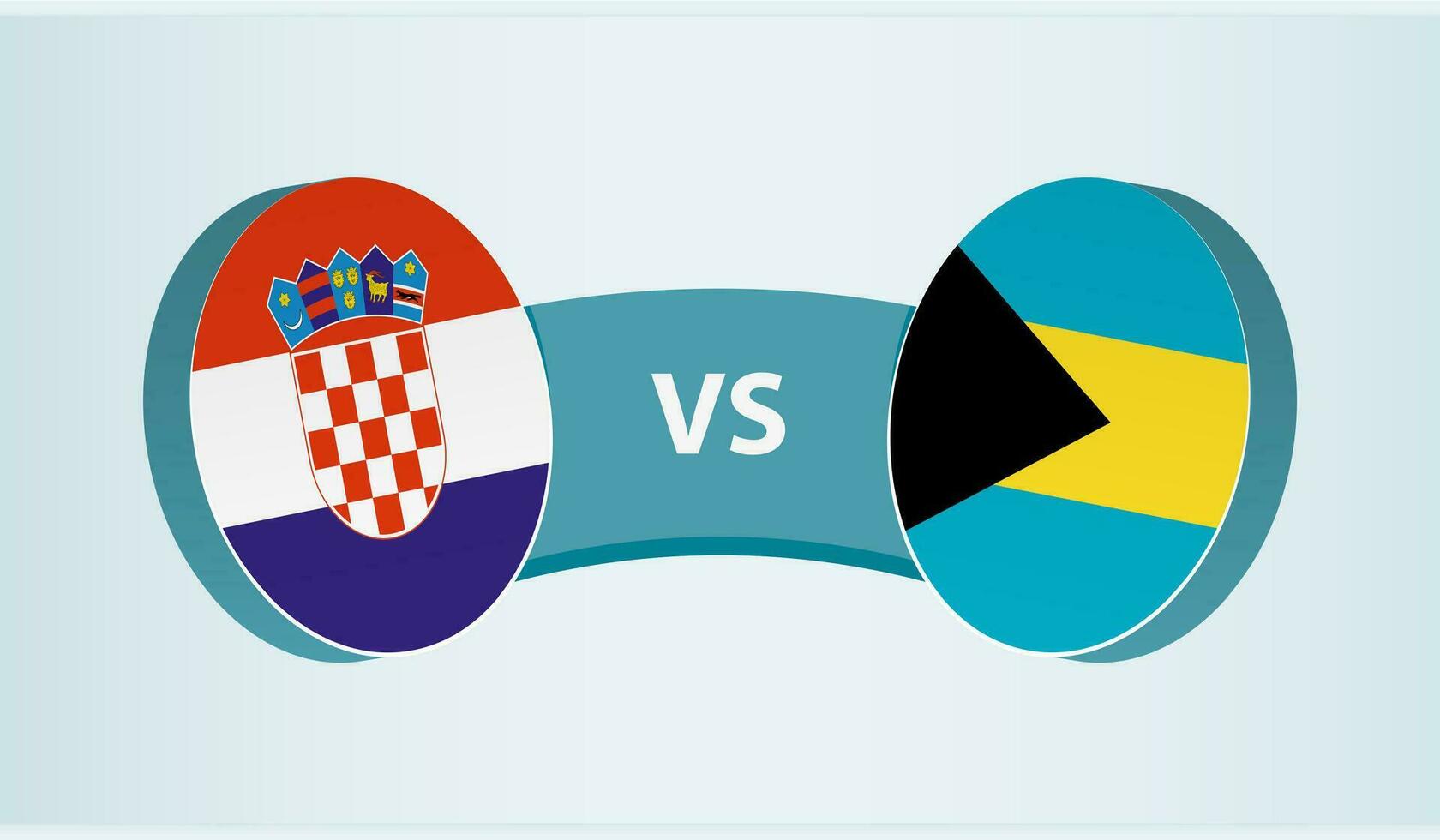 Croatia versus The Bahamas, team sports competition concept. vector