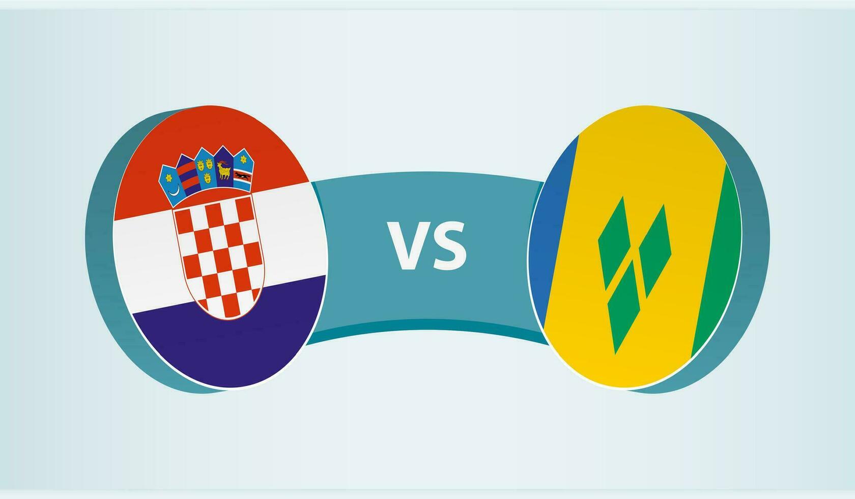 Croatia versus Saint Vincent and the Grenadines, team sports competition concept. vector