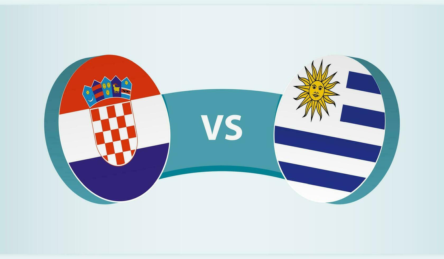 Croacia versus Uruguay, equipo Deportes competencia concepto. vector