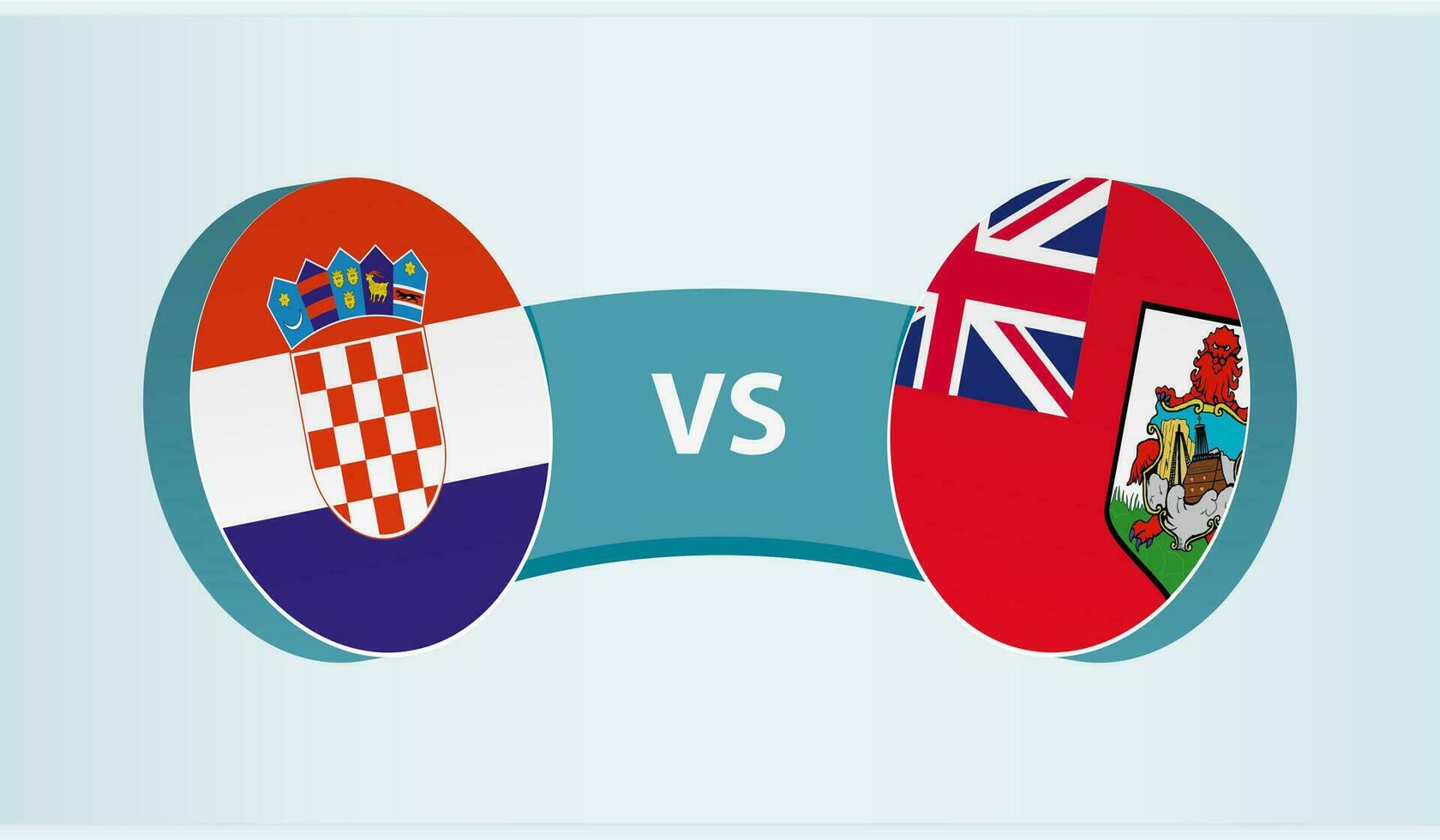 Croatia versus Bermuda, team sports competition concept. vector