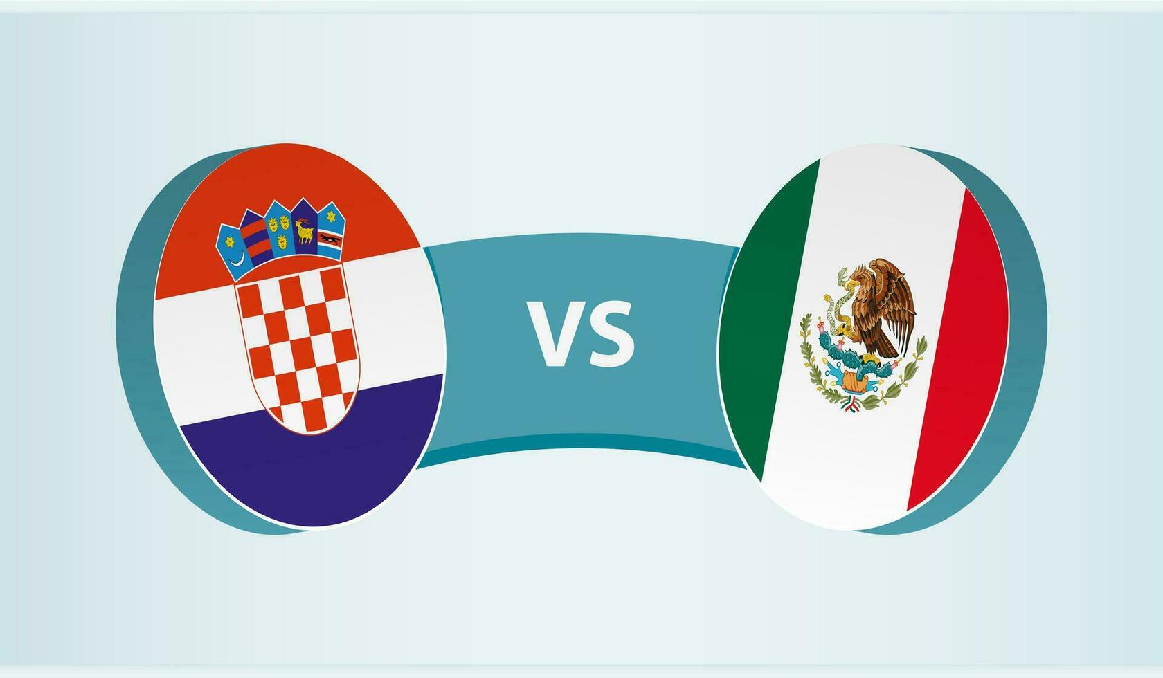 Croacia versus México, equipo Deportes competencia concepto. vector