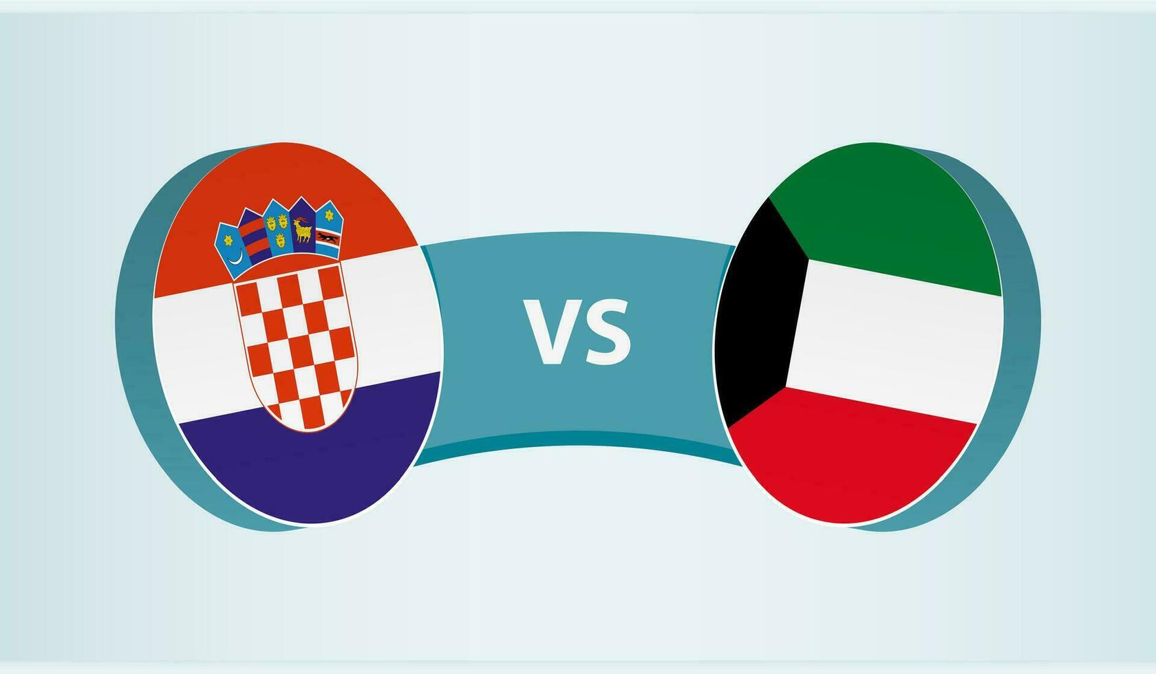 Croatia versus Kuwait, team sports competition concept. vector