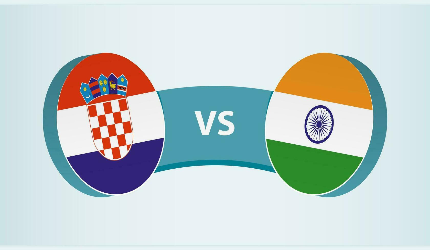 Croatia versus India, team sports competition concept. vector