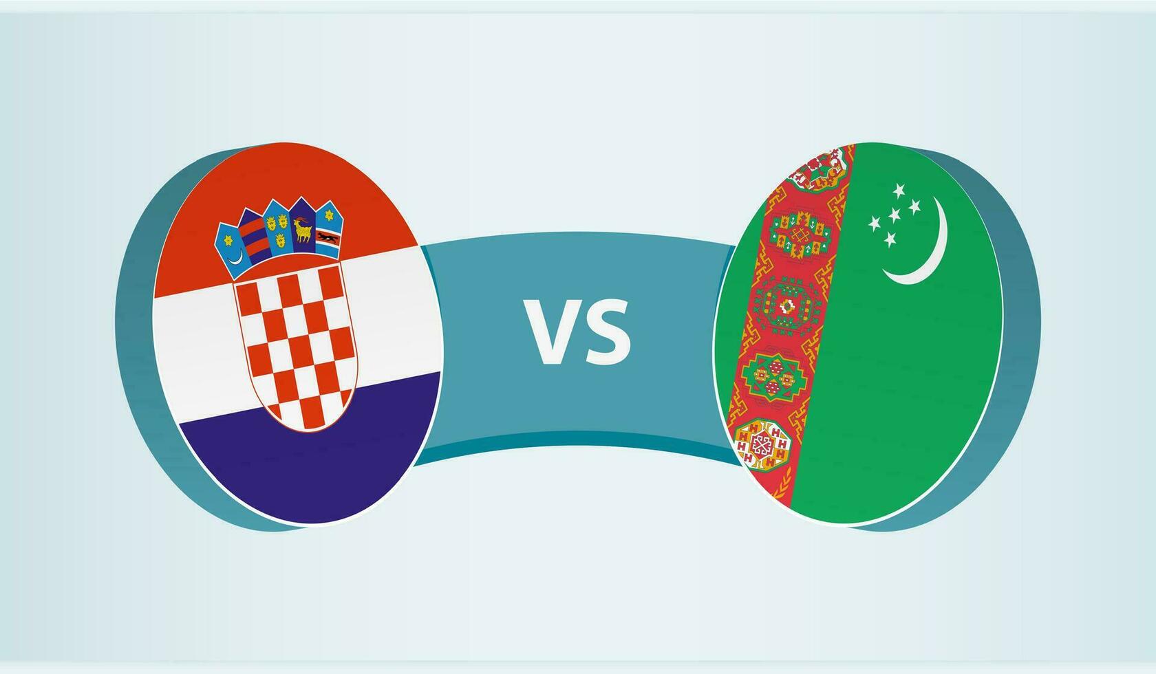 Croatia versus Turkmenistan, team sports competition concept. vector