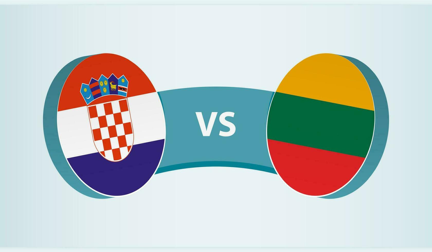 Croatia versus Lithuania, team sports competition concept. vector