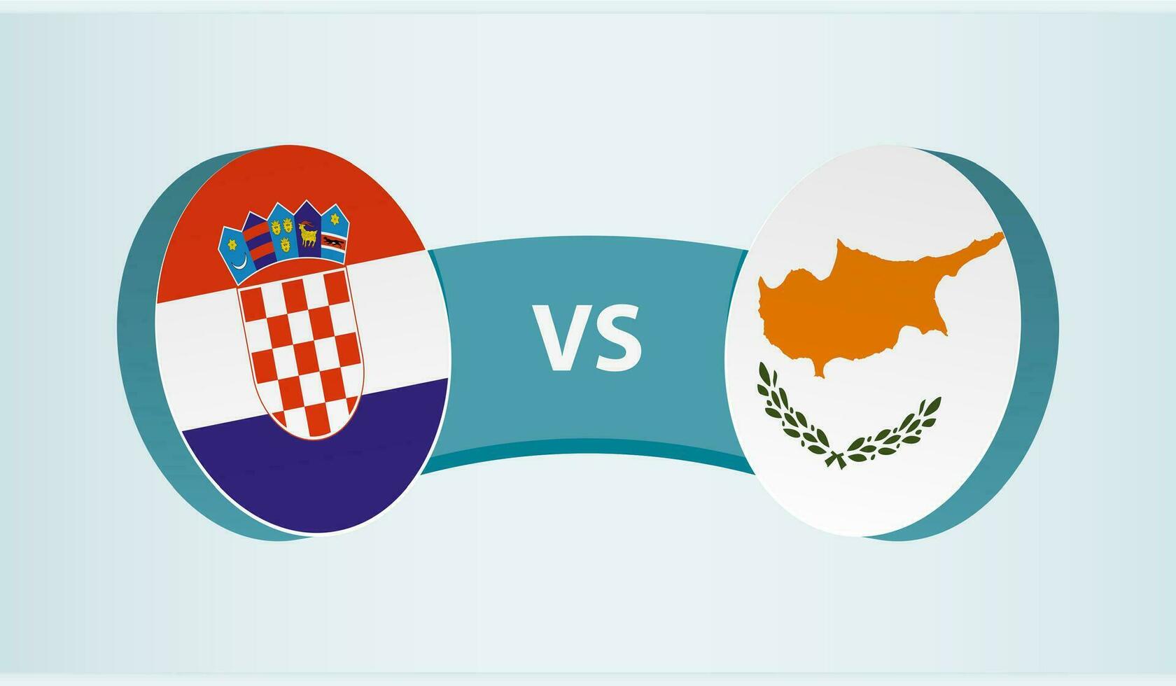 Croatia versus Cyprus, team sports competition concept. vector