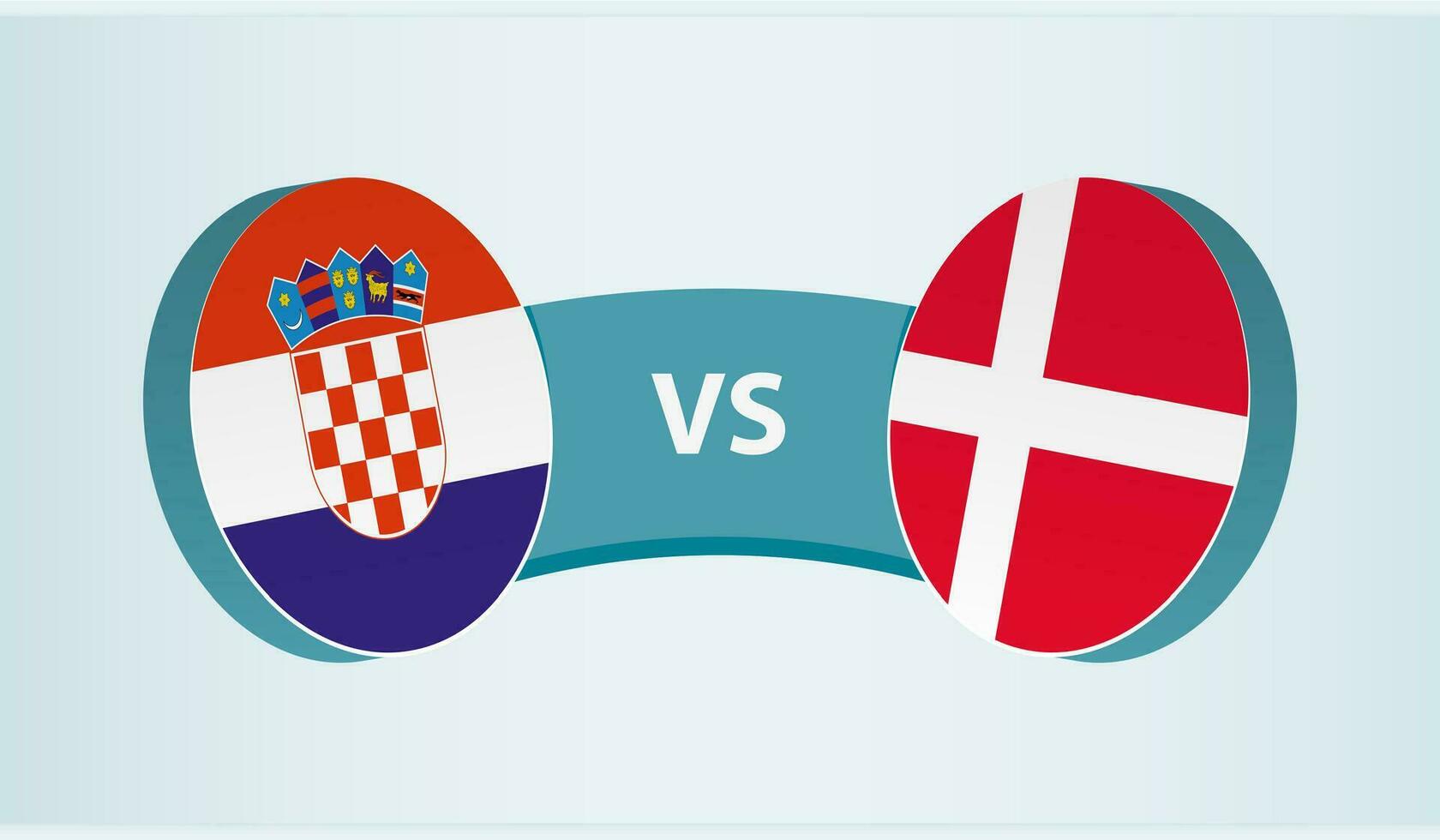 Croatia versus Denmark, team sports competition concept. vector