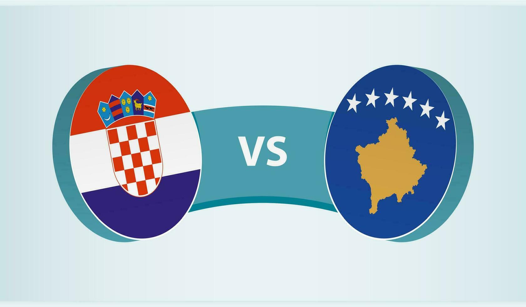 Croatia versus Kosovo, team sports competition concept. vector