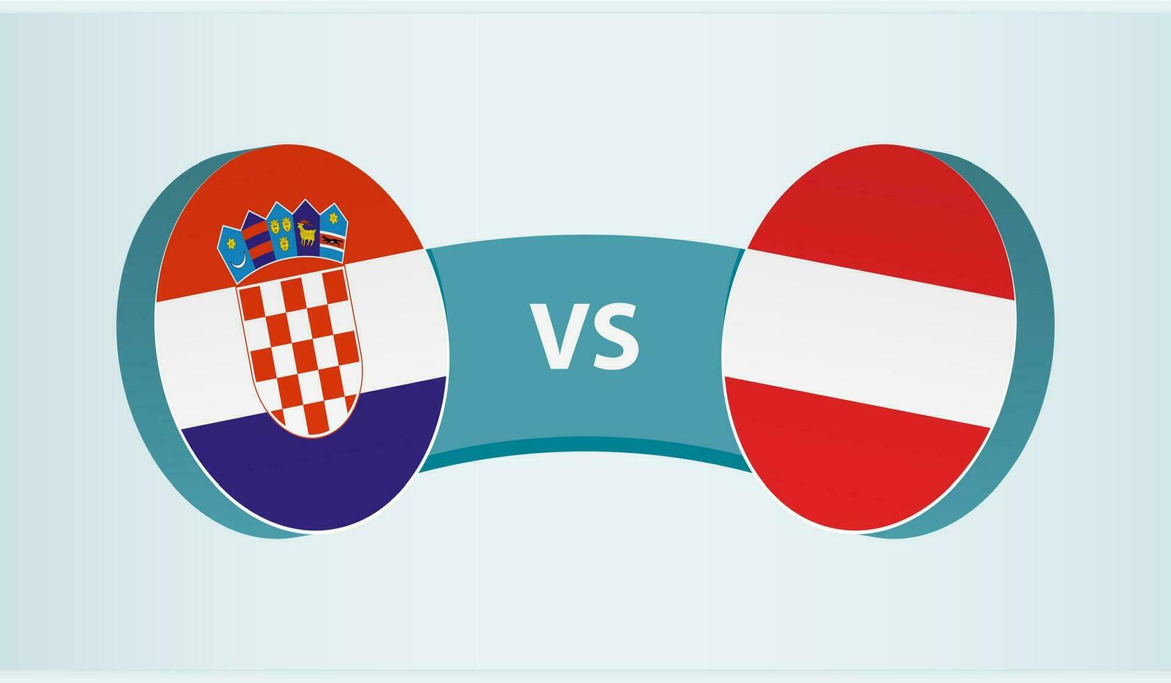 Croacia versus Austria, equipo Deportes competencia concepto. vector