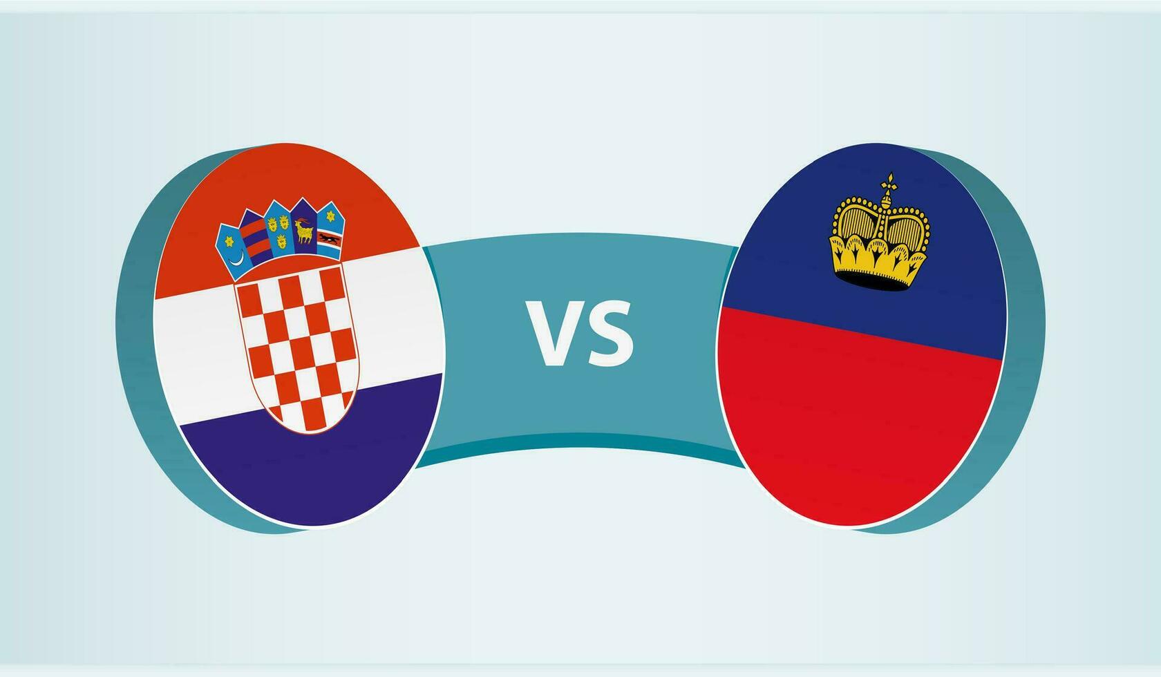 Croatia versus Liechtenstein, team sports competition concept. vector