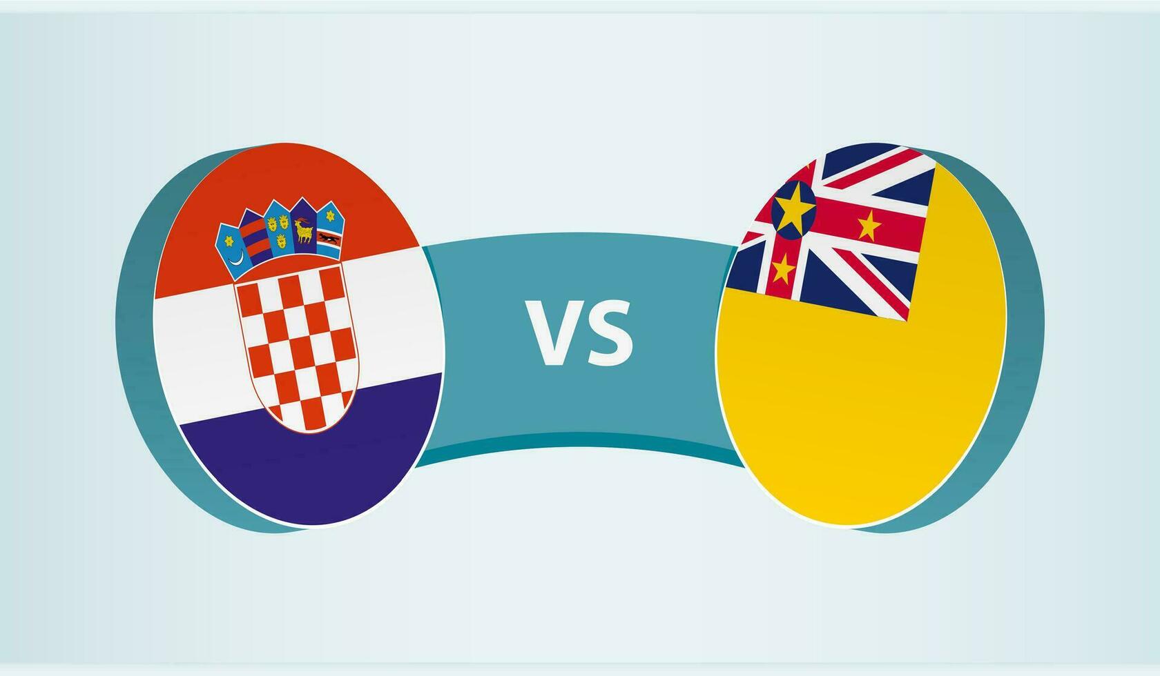 Croatia versus Niue, team sports competition concept. vector