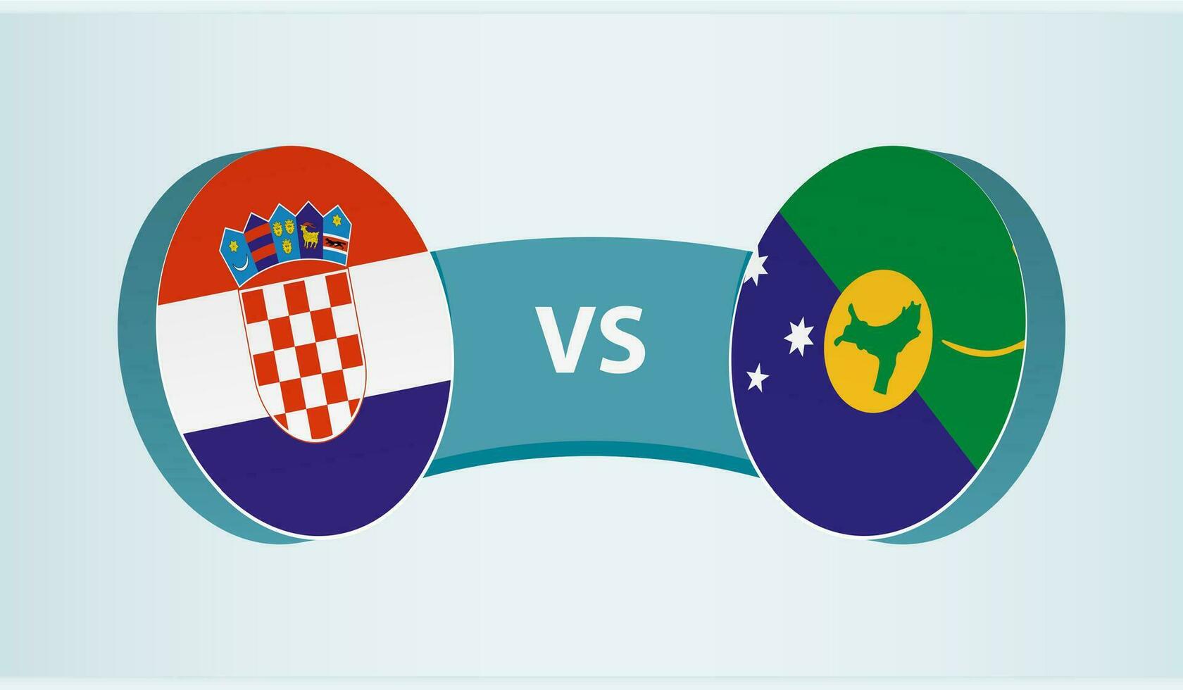 Croatia versus Christmas Island, team sports competition concept. vector