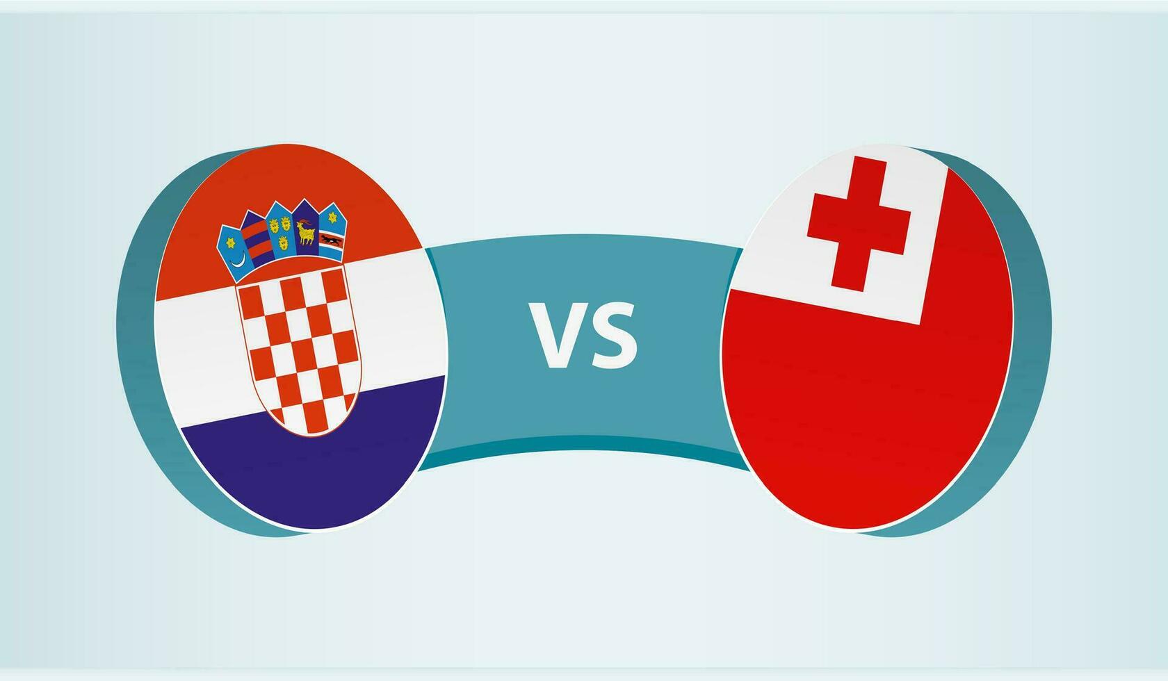 Croacia versus tonga, equipo Deportes competencia concepto. vector