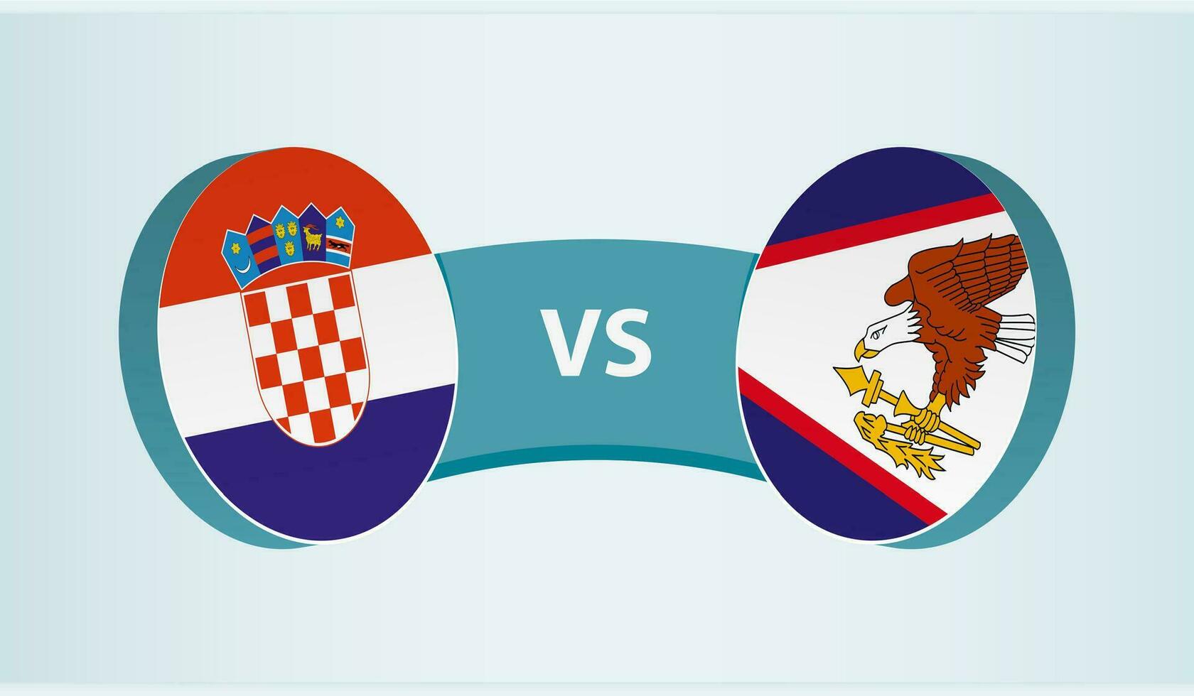 Croatia versus American Samoa, team sports competition concept. vector
