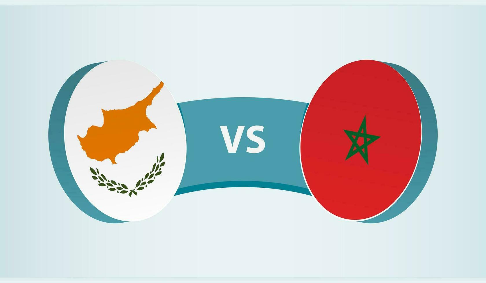 Chipre versus Marruecos, equipo Deportes competencia concepto. vector