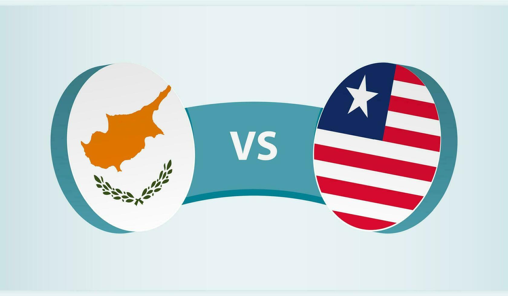 Chipre versus Liberia, equipo Deportes competencia concepto. vector