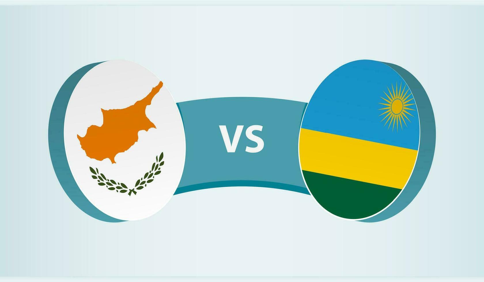 Cyprus versus Rwanda, team sports competition concept. vector
