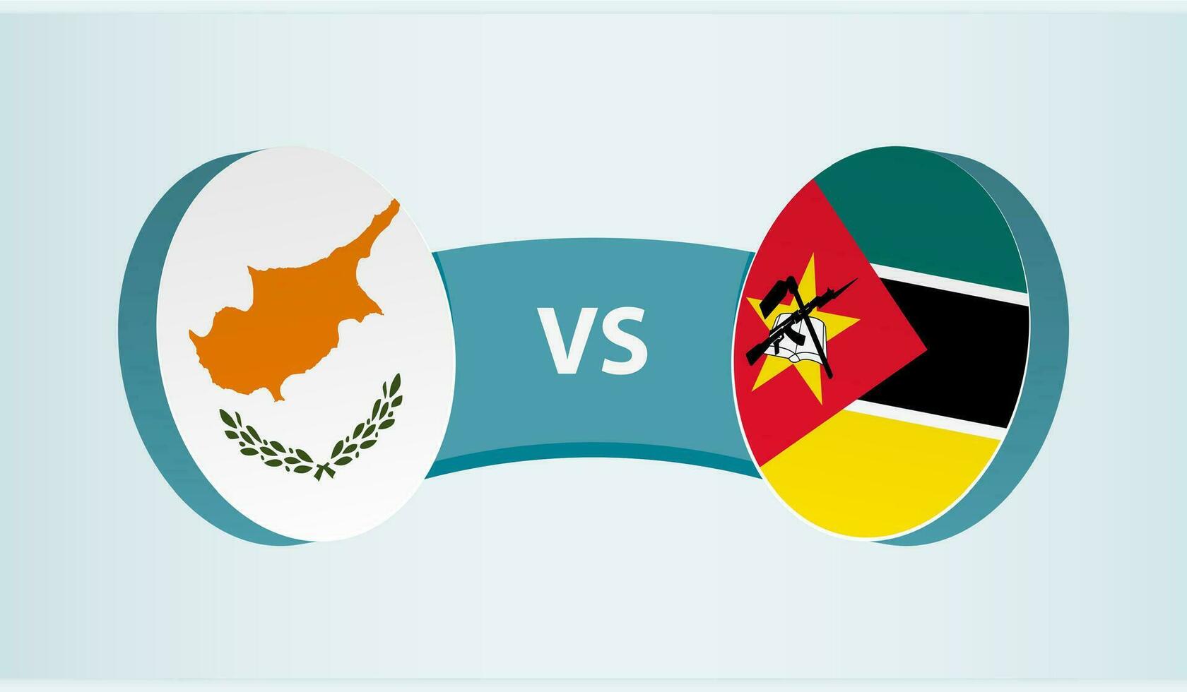 Chipre versus Mozambique, equipo Deportes competencia concepto. vector