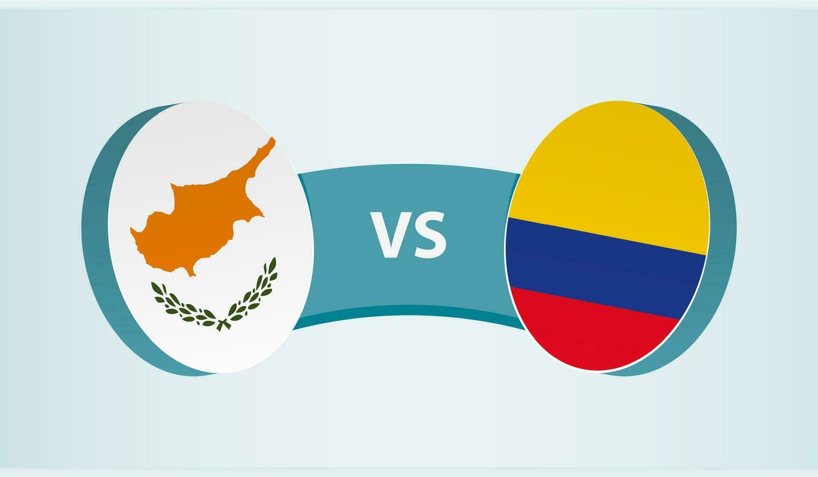Cyprus versus Colombia, team sports competition concept. vector