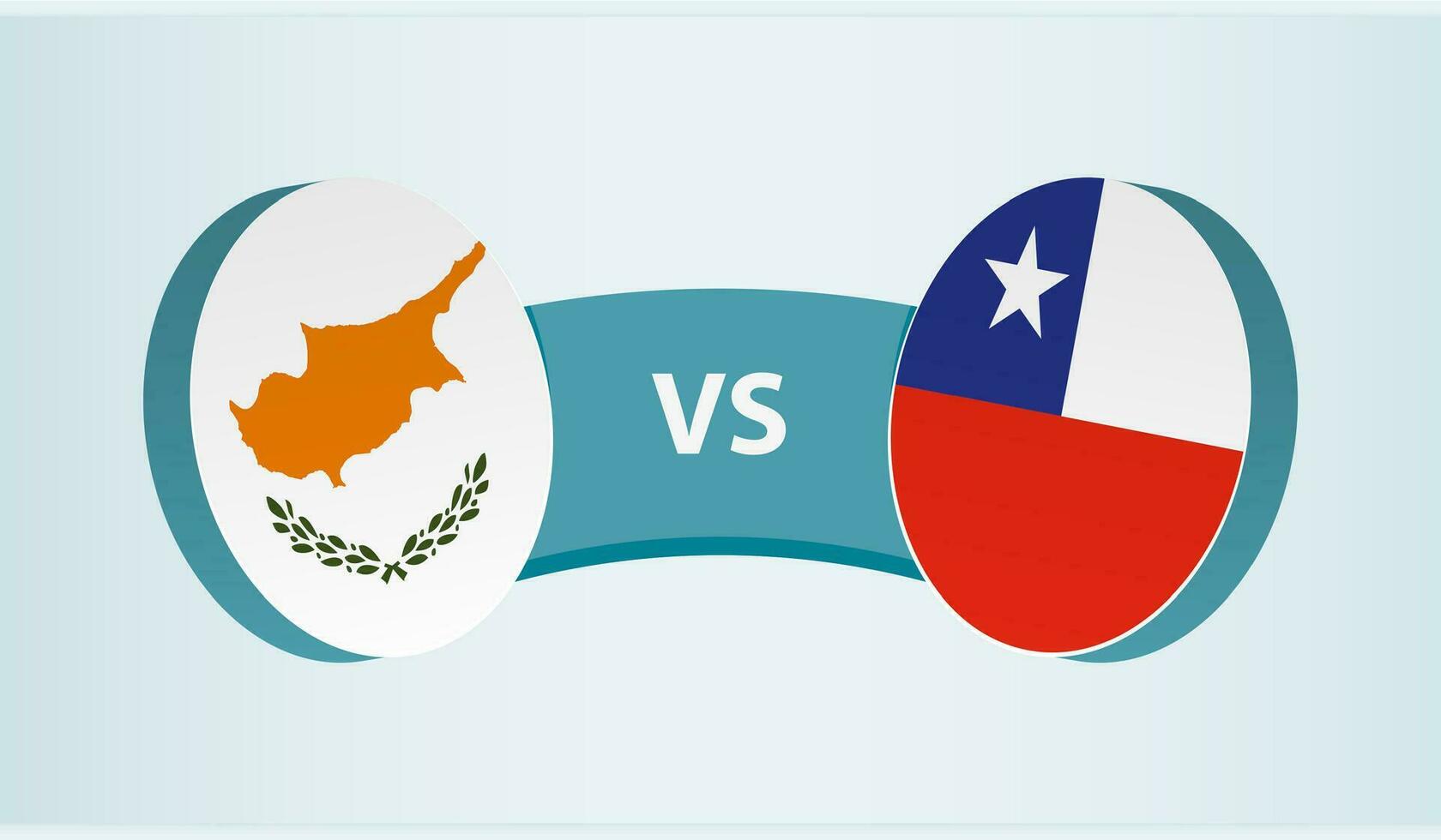 Chipre versus Chile, equipo Deportes competencia concepto. vector