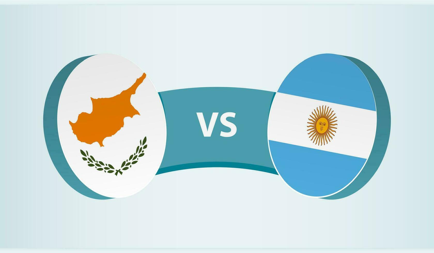 Chipre versus argentina, equipo Deportes competencia concepto. vector