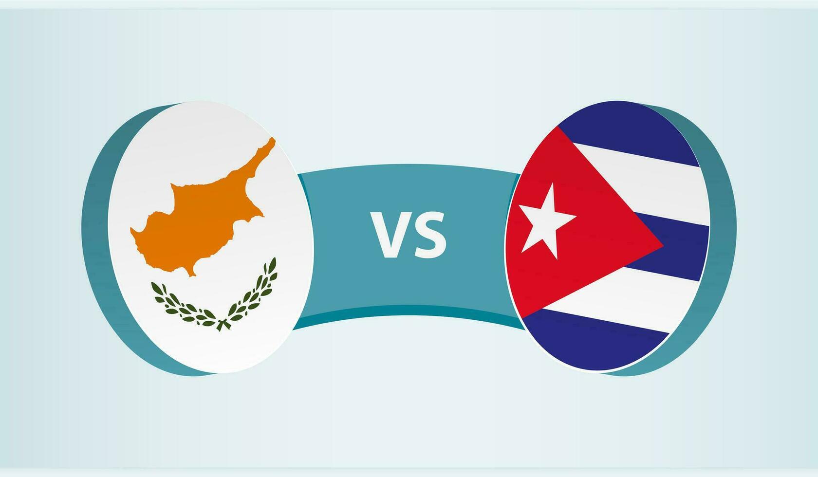 Chipre versus Cuba, equipo Deportes competencia concepto. vector