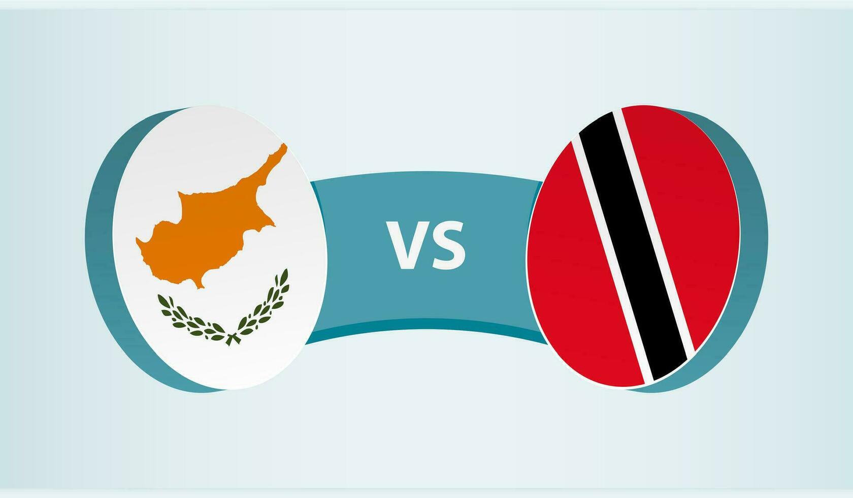 Chipre versus trinidad y tobago, equipo Deportes competencia concepto. vector