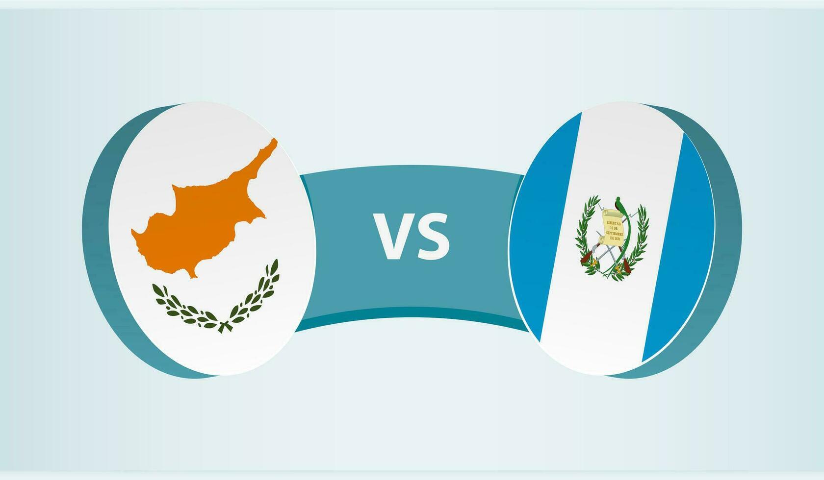 Chipre versus Guatemala, equipo Deportes competencia concepto. vector