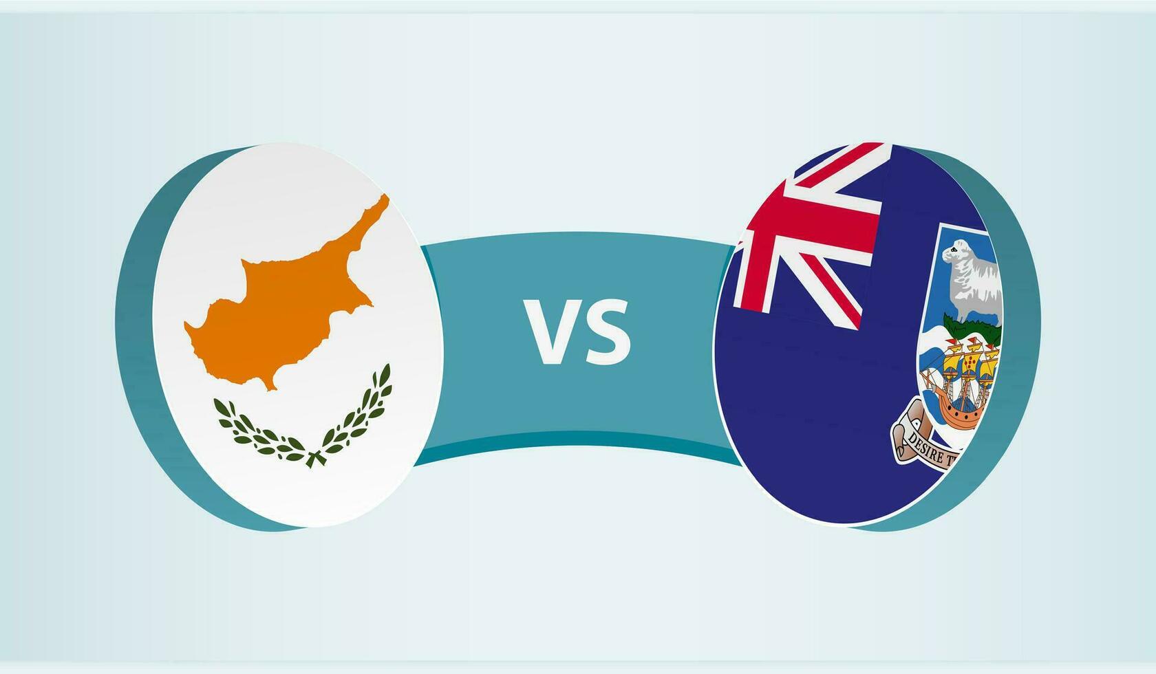 Cyprus versus Falkland Islands, team sports competition concept. vector