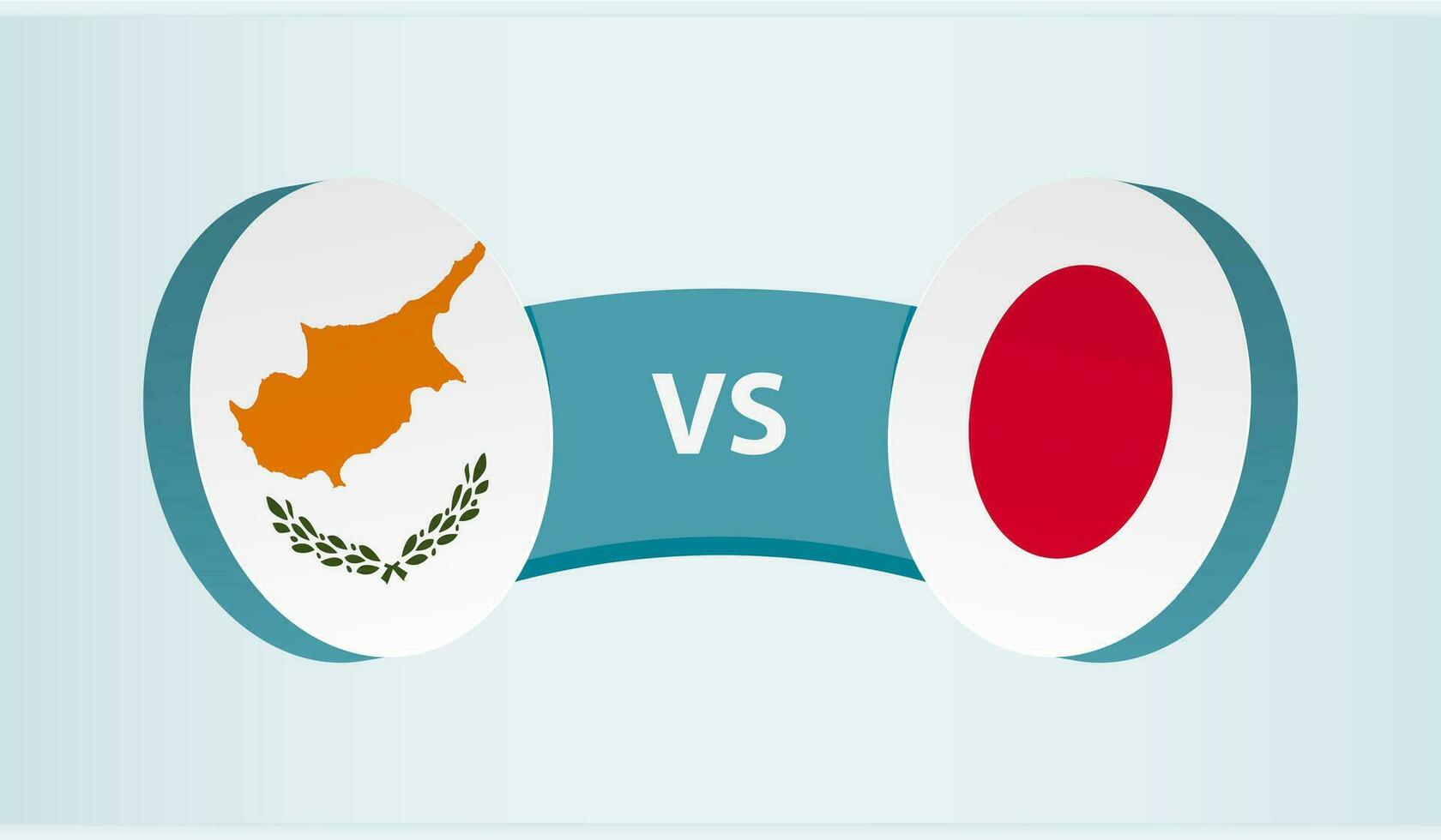 Cyprus versus Japan, team sports competition concept. vector