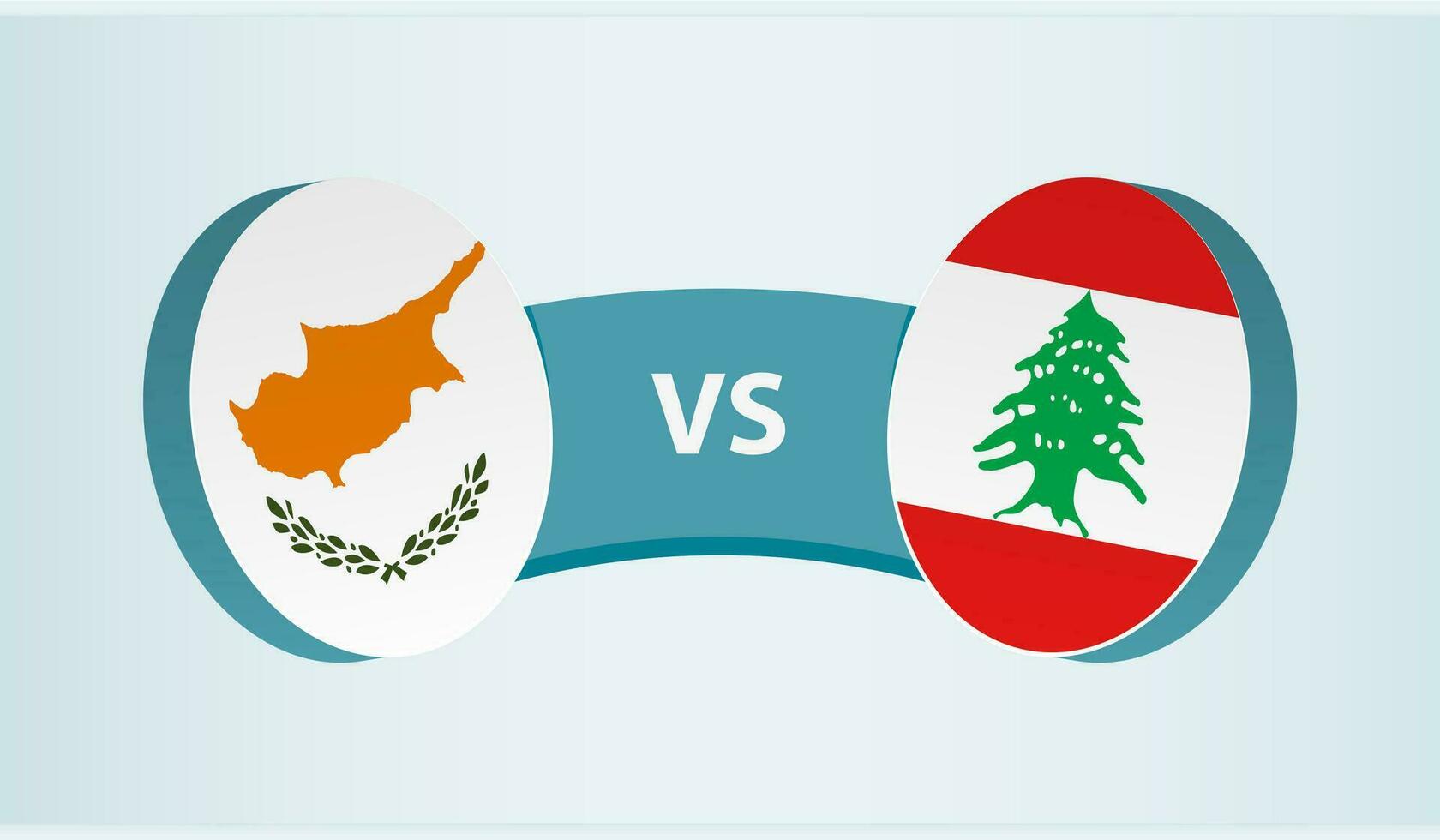 Chipre versus Líbano, equipo Deportes competencia concepto. vector