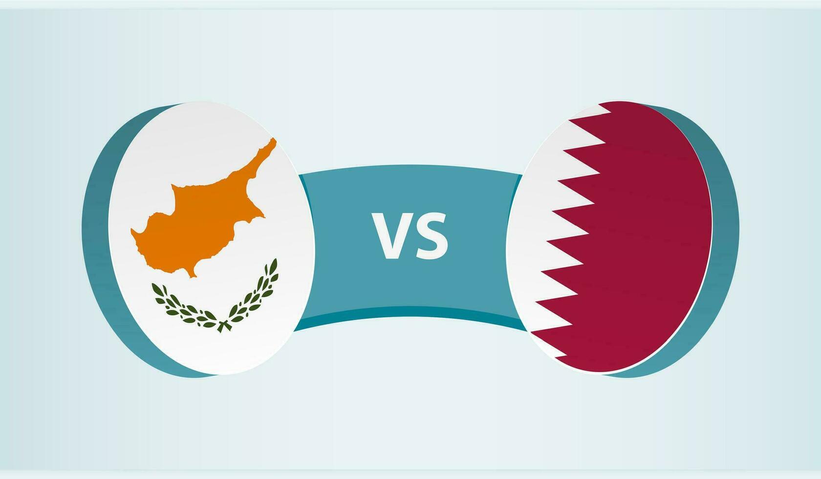 Cyprus versus Qatar, team sports competition concept. vector