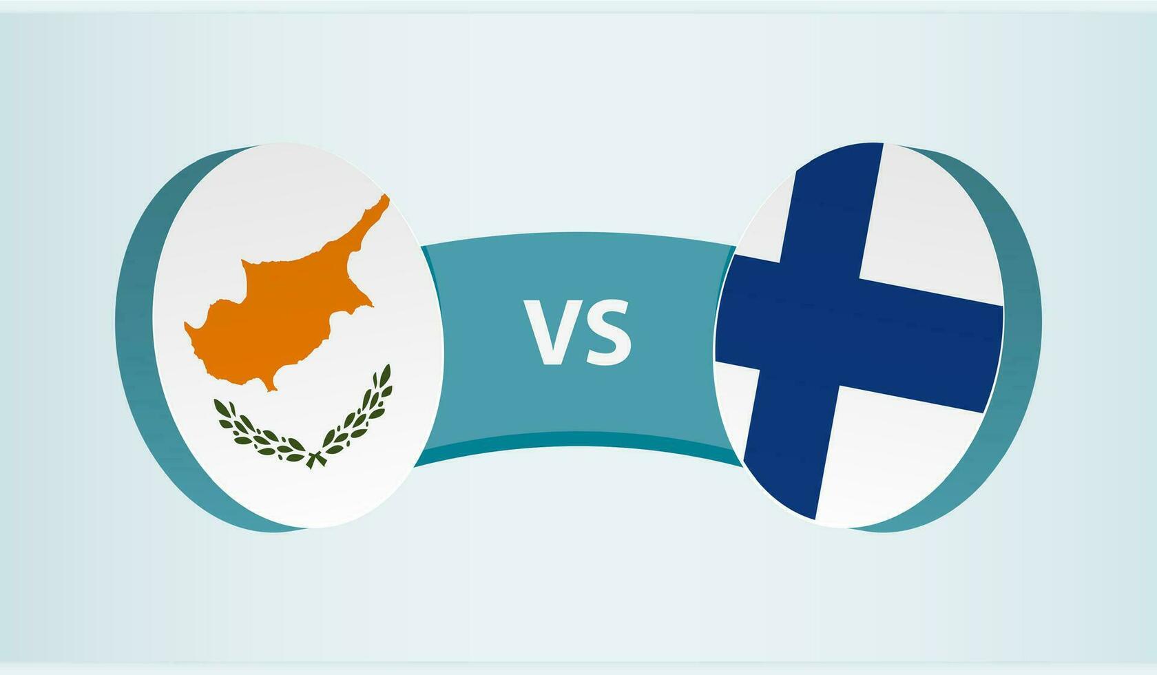 Chipre versus Finlandia, equipo Deportes competencia concepto. vector