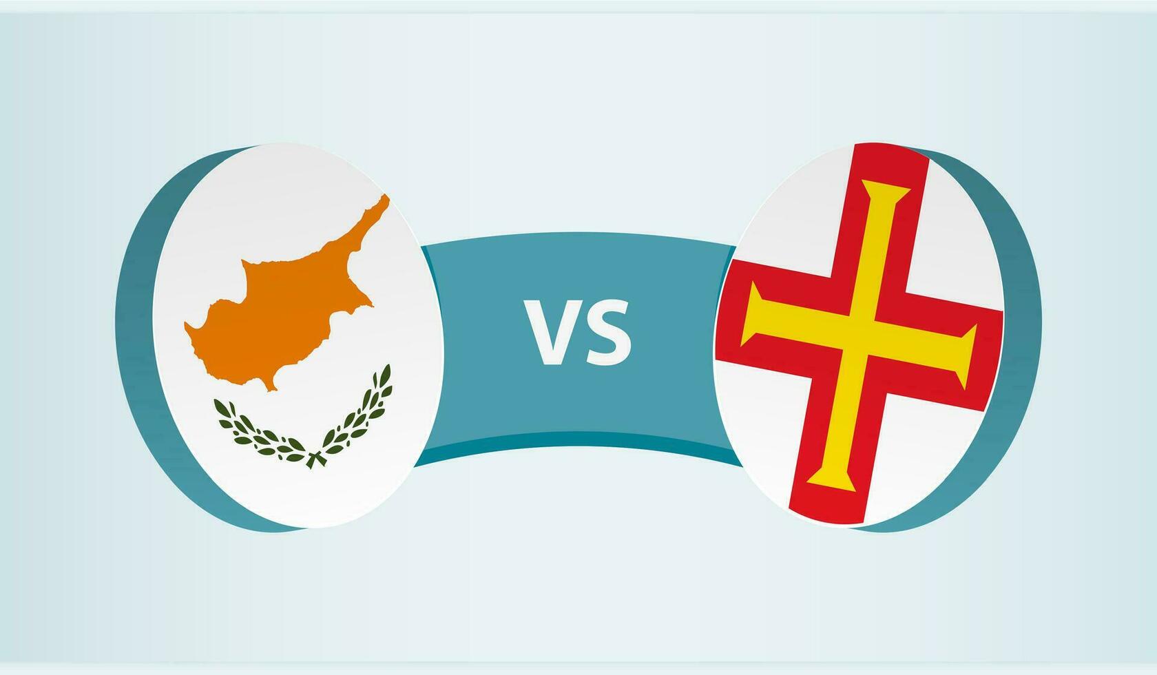 Cyprus versus Guernsey, team sports competition concept. vector