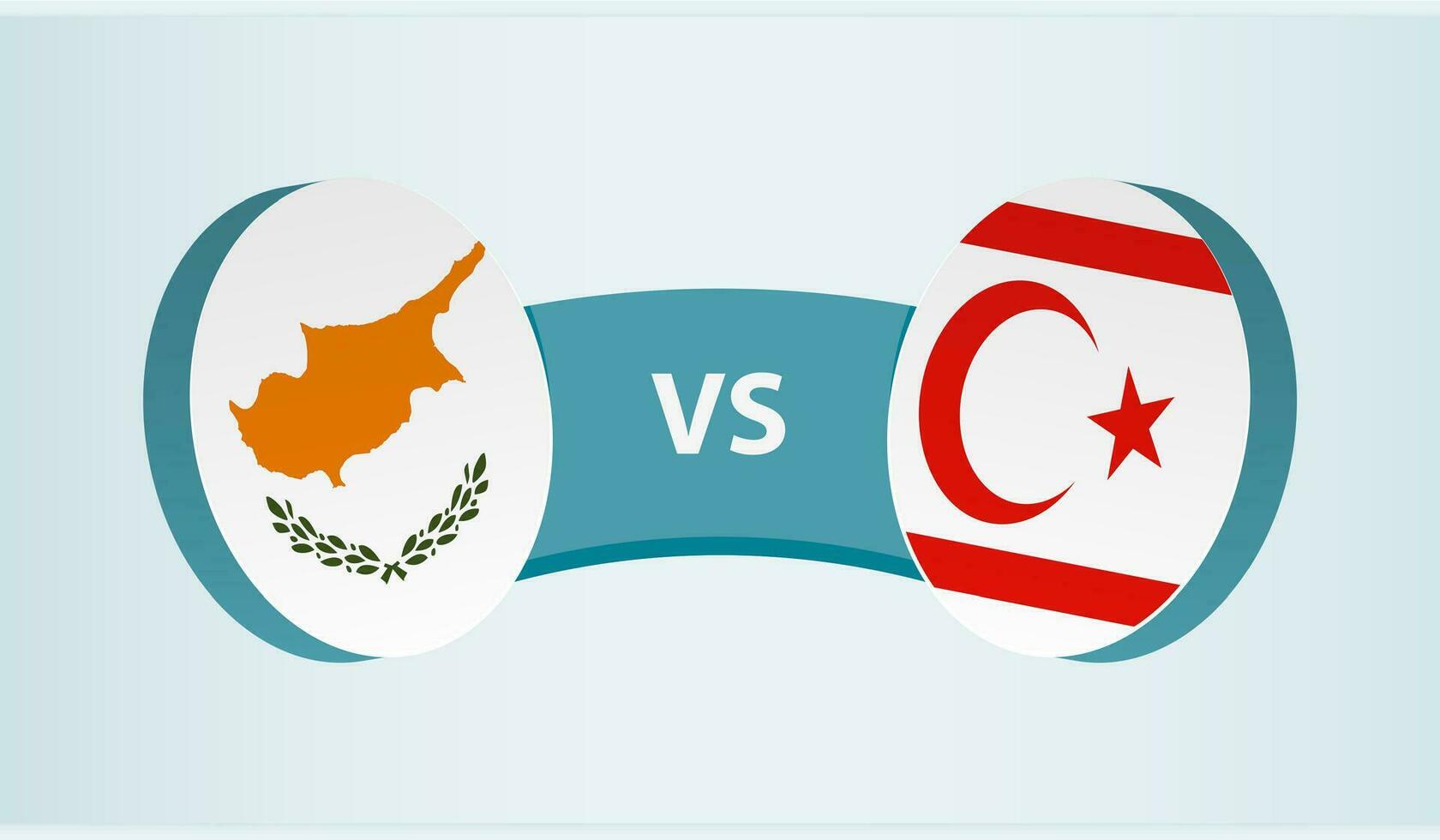 Cyprus versus Northern Cyprus, team sports competition concept. vector