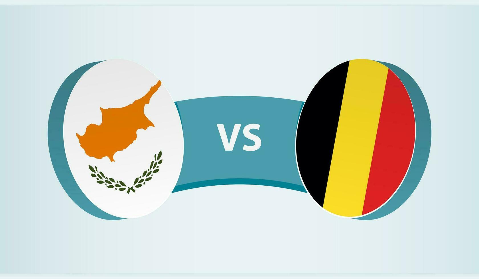 Cyprus versus Belgium, team sports competition concept. vector