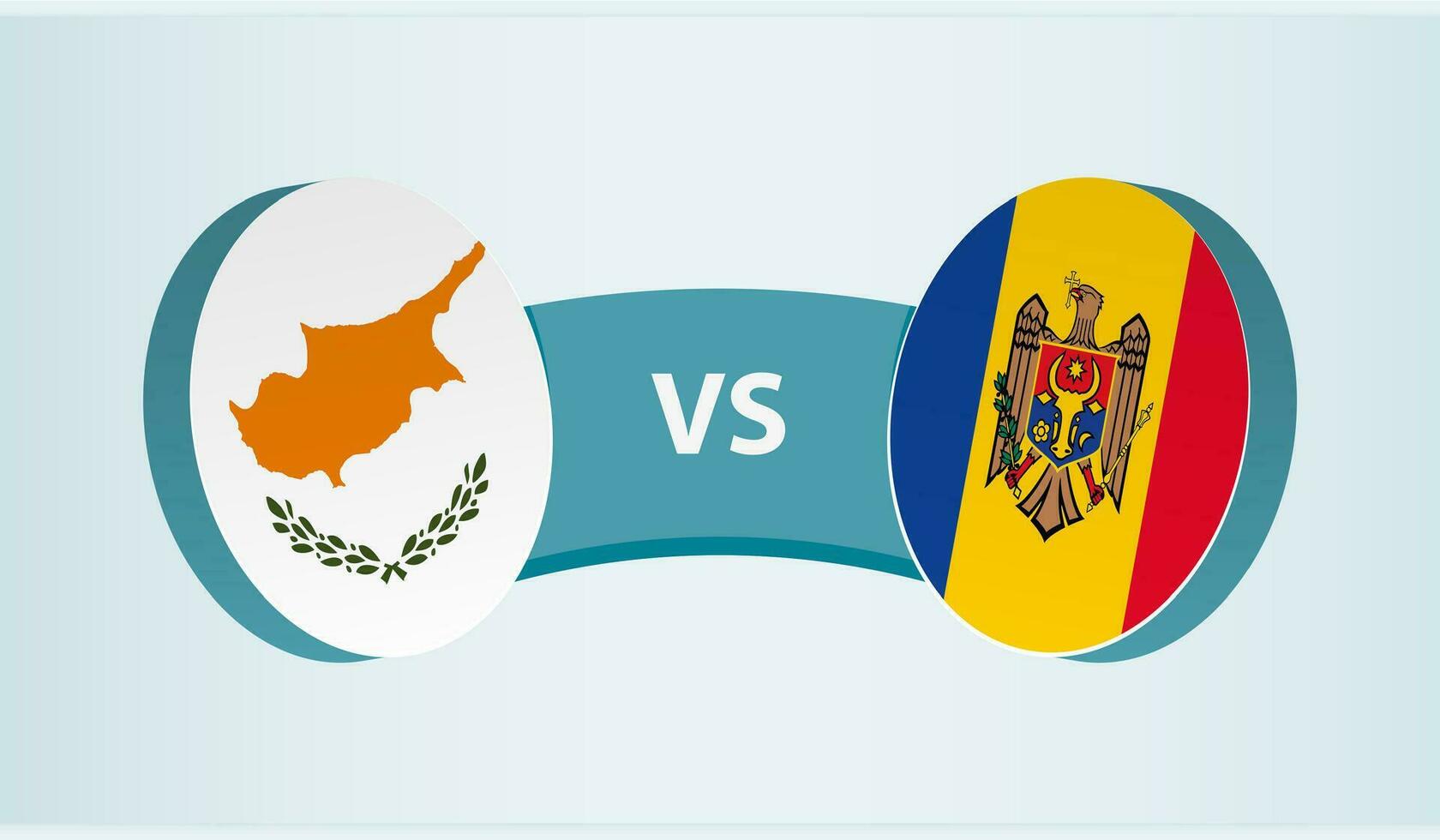 Cyprus versus Moldova, team sports competition concept. vector