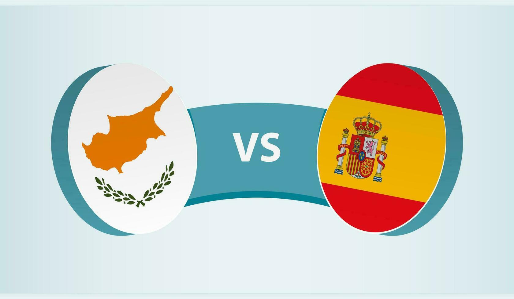 Cyprus versus Spain, team sports competition concept. vector