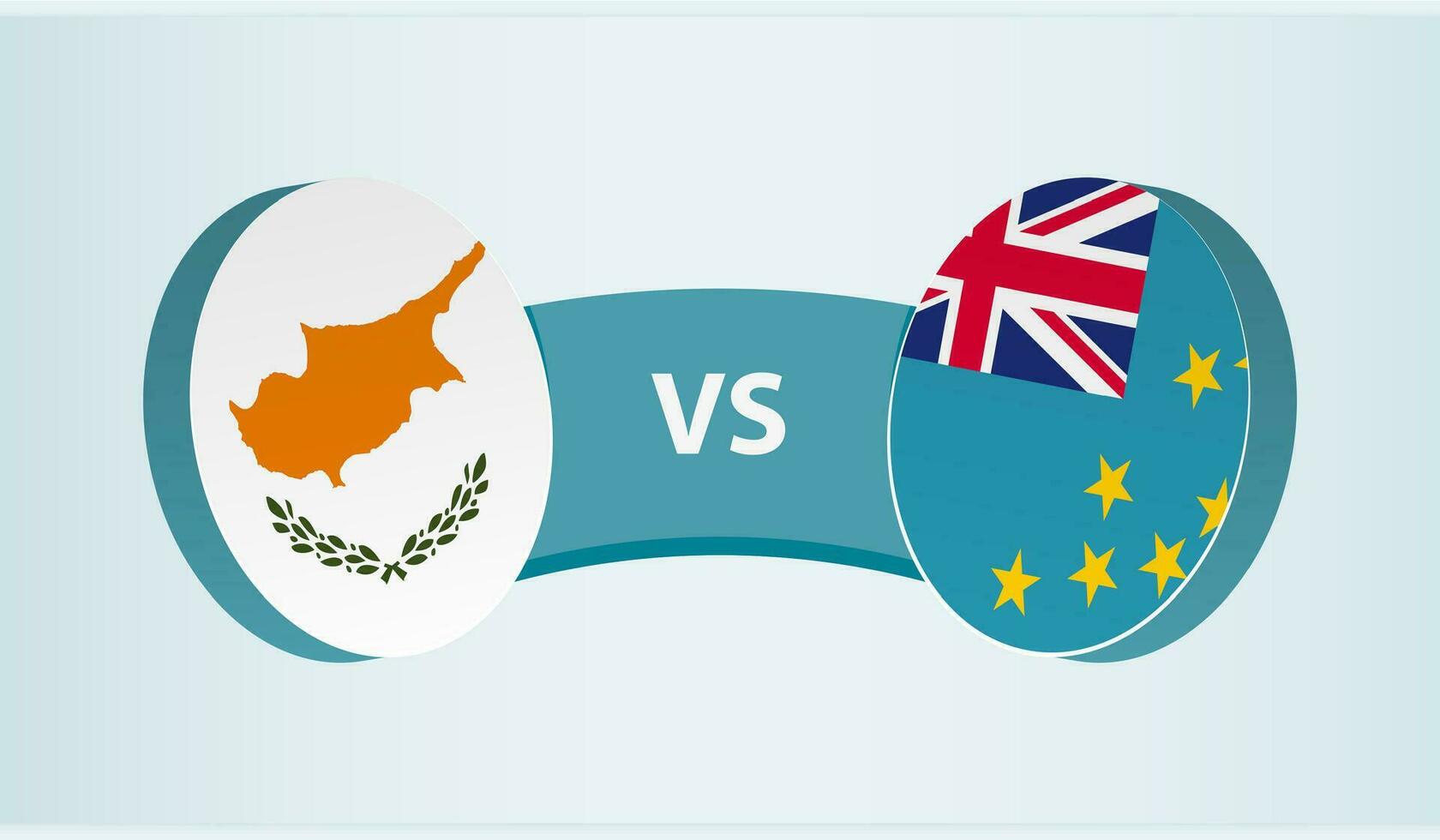 Chipre versus tuvalu, equipo Deportes competencia concepto. vector